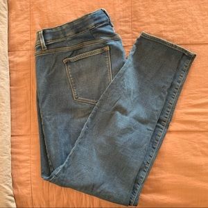 Fleece lined light wash jeans